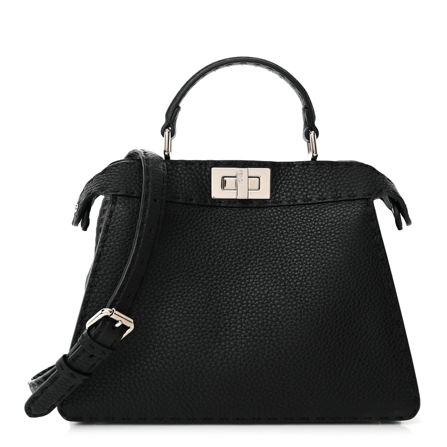 Cuoio Romano Selleria Small Peekaboo I SEE U Satchel Black Camel Sunflower