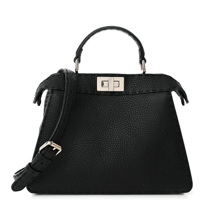 Fendi Cuoio Romano Selleria Small Peekaboo I SEE U Satchel Black Camel Sunflower 1 of 10