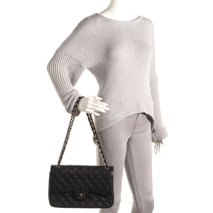 Chanel Caviar Quilted Jumbo Double Flap Black 2 of 8