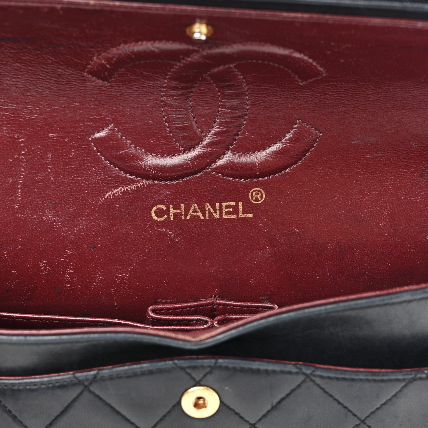 Chanel Lambskin Quilted Medium Double Flap Navy 6 of 15
