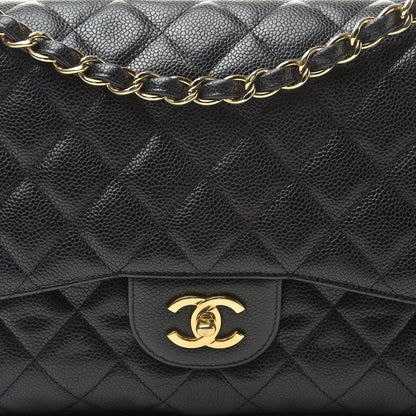 Chanel Caviar Quilted Jumbo Double Flap Black 8 of 13