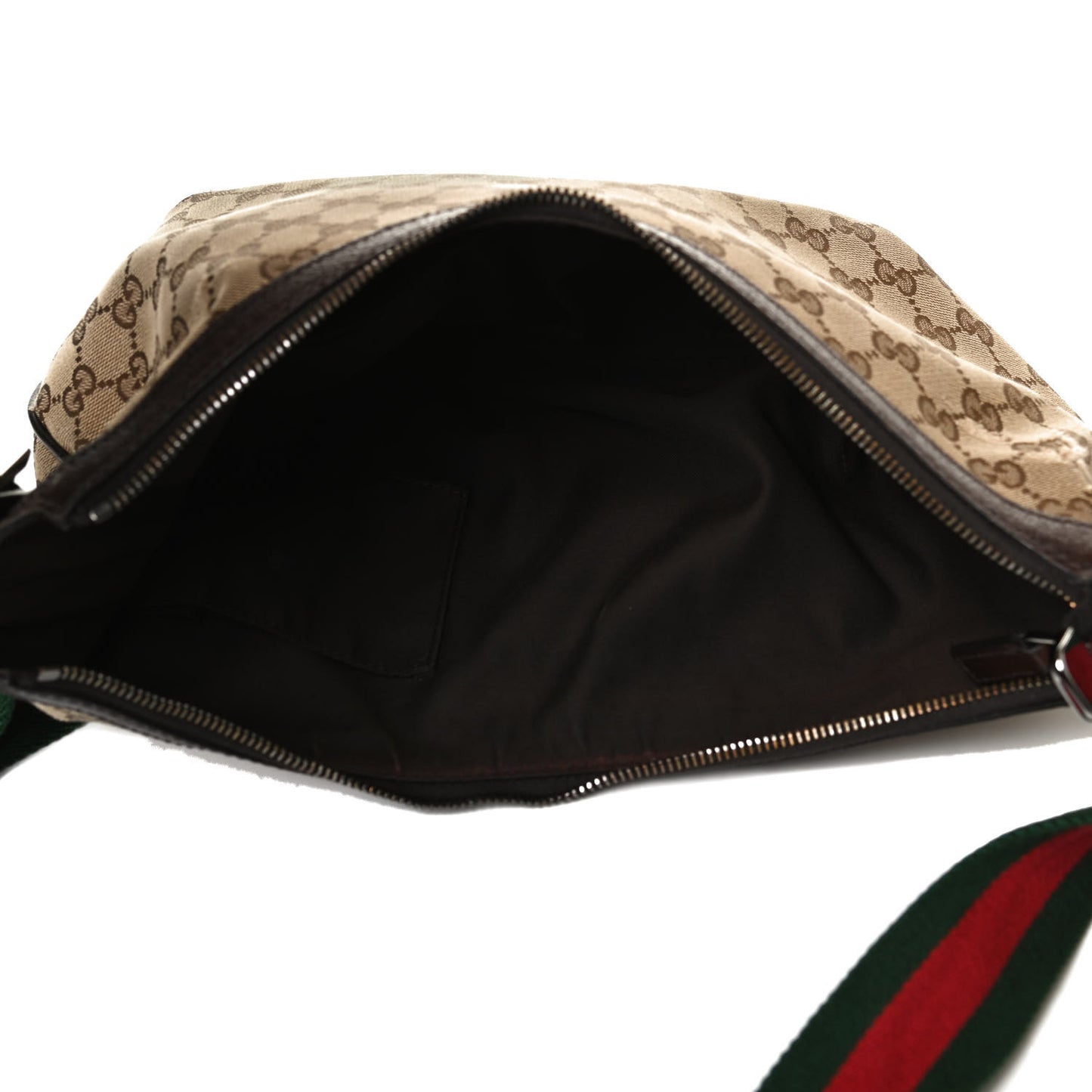 Monogram Web Medium Half Moon Hobo Dark Brown