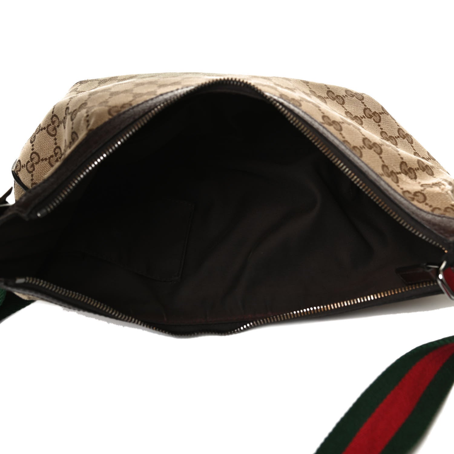 Gucci Monogram Web Medium Half Moon Hobo Dark Brown 5 of 15