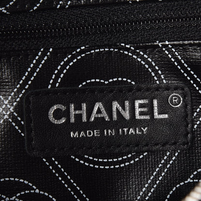 Chanel Coated Canvas Calfskin Camellia Printed Case Black Beige 7 of 9