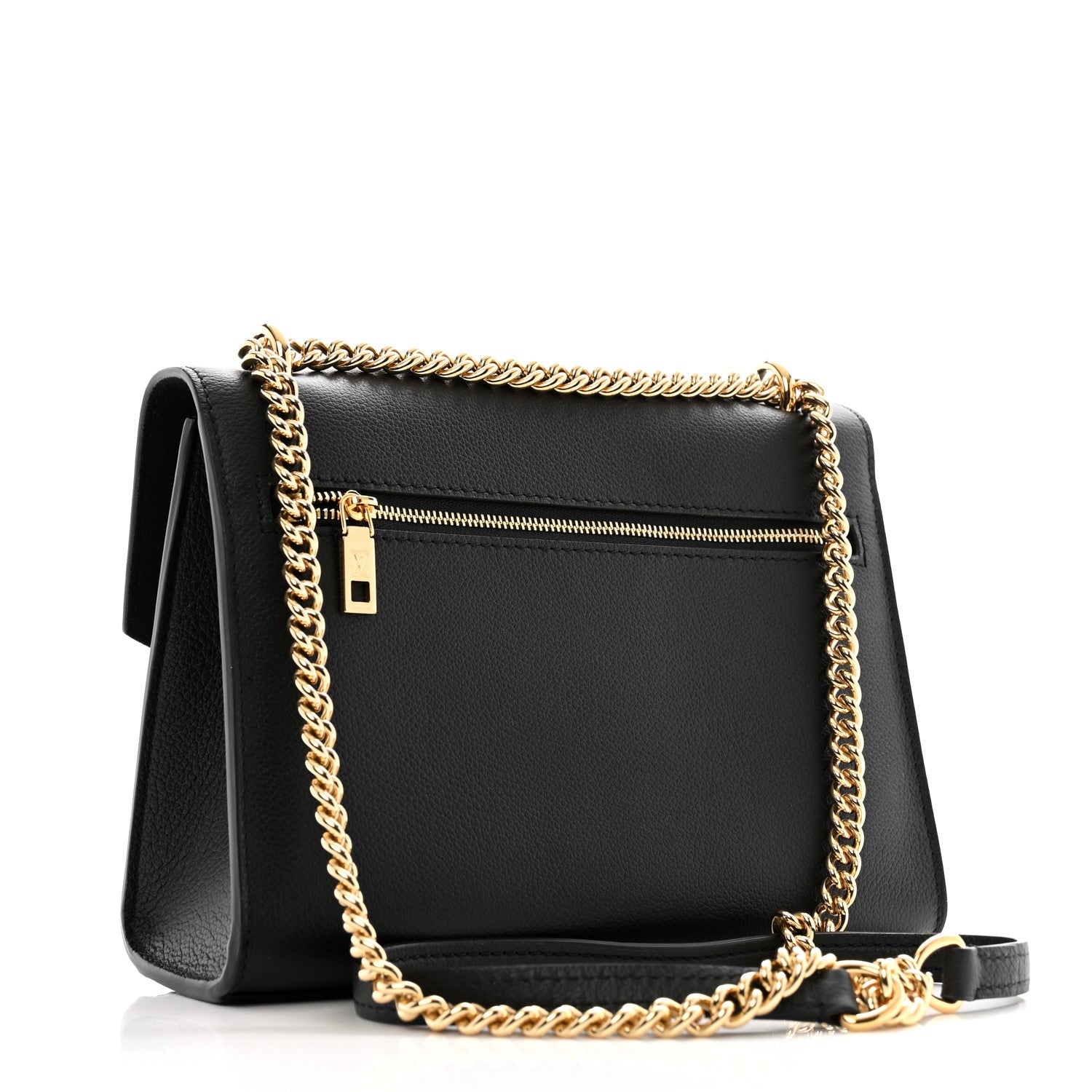 Louis Vuitton Soft Calfskin Mylockme Chain Bag BB Black Creme 3 of 10