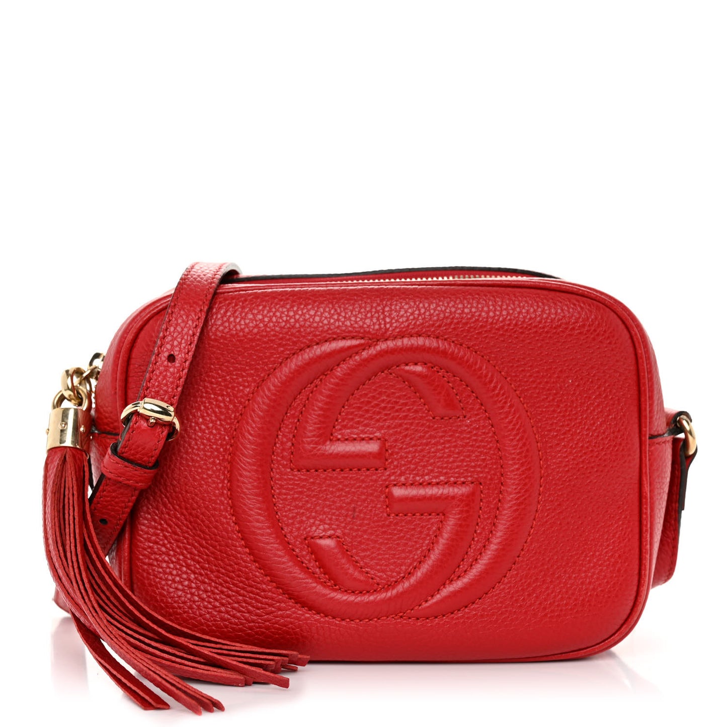 Pebbled Calfskin Small Soho Disco Bag Tabasco Red