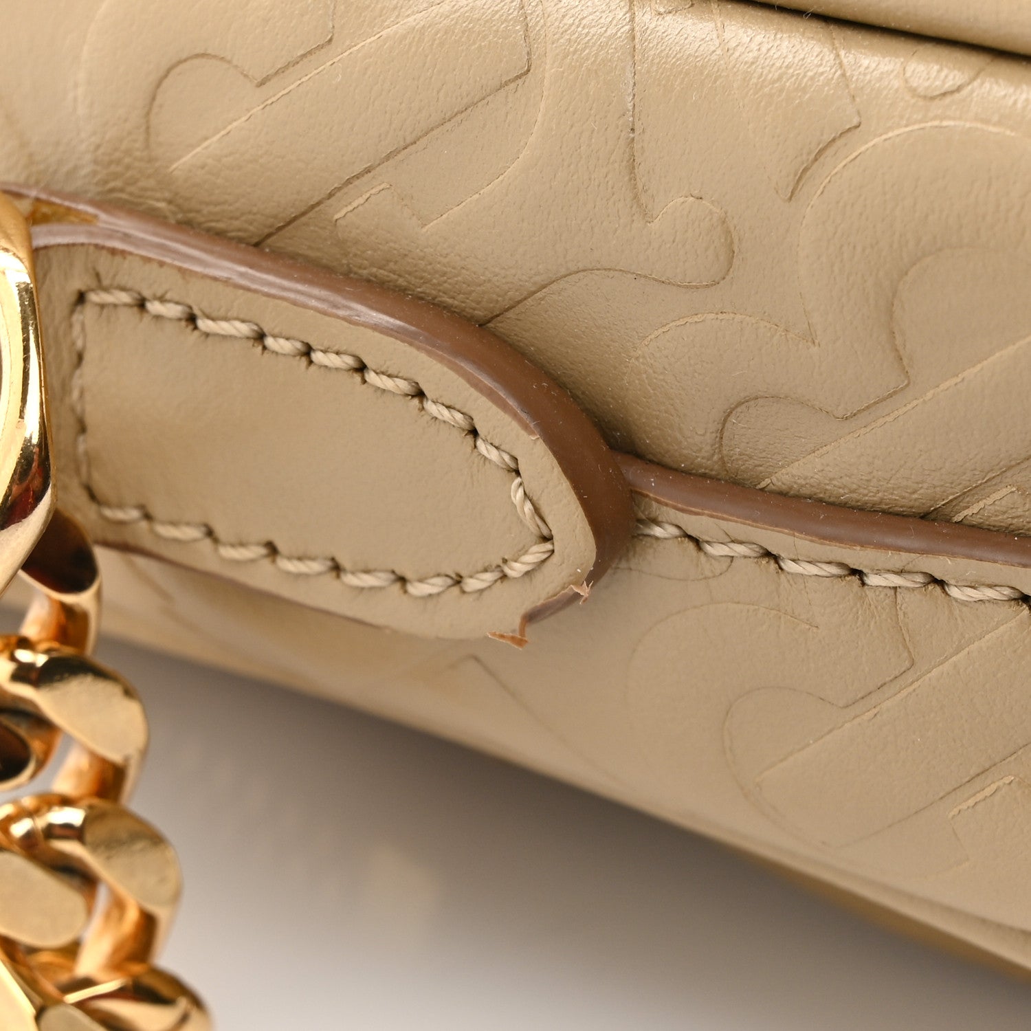 Burberry Calfskin Embossed Monogram Camera Chain Bag Honey 13 of 13