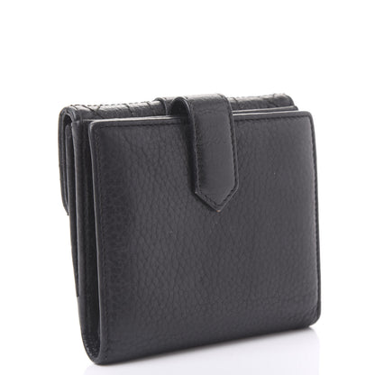 Christian Dior Grained Calfskin Cannage D Flap Wallet Black 6 of 10