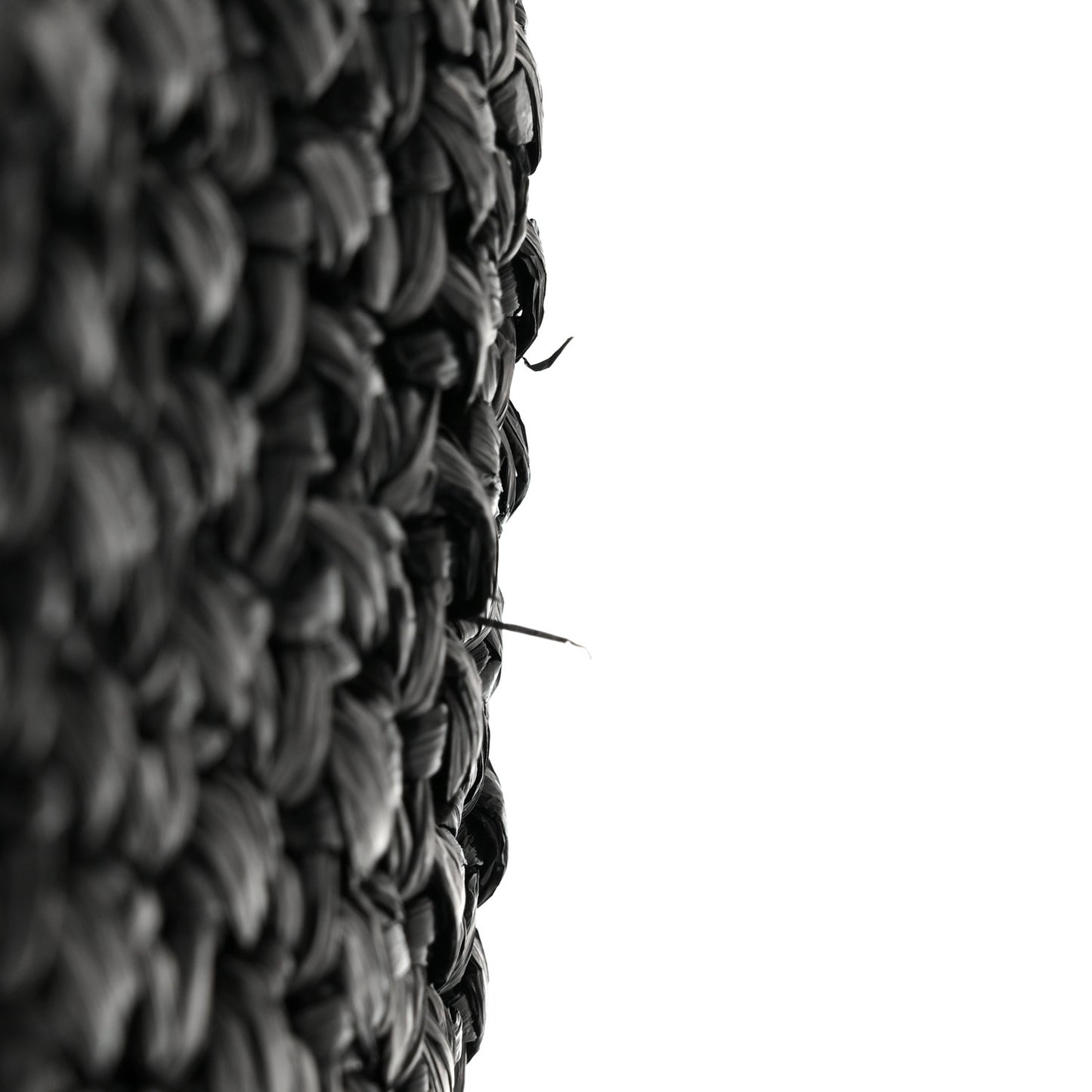 Raffia Calfskin Pipe Bag Black