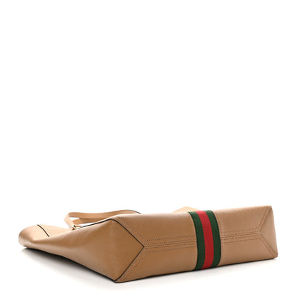 Gucci New Sakai Calfskin Lux Web Medium Dahlia Tote Quarz Beige 4 of 9
