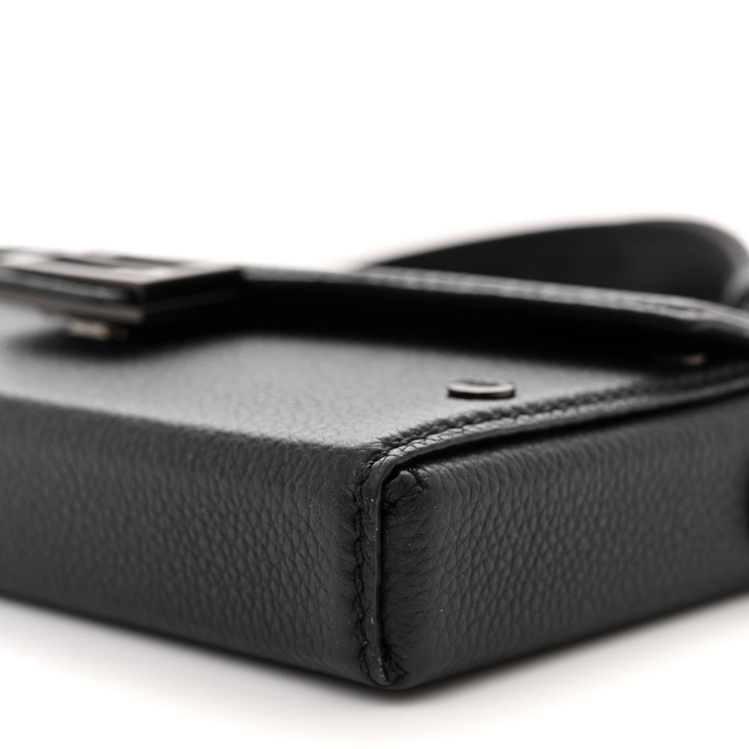 Fendi Vitello Cher Baguette Soft Trunk Phone Pouch Black 10 of 13