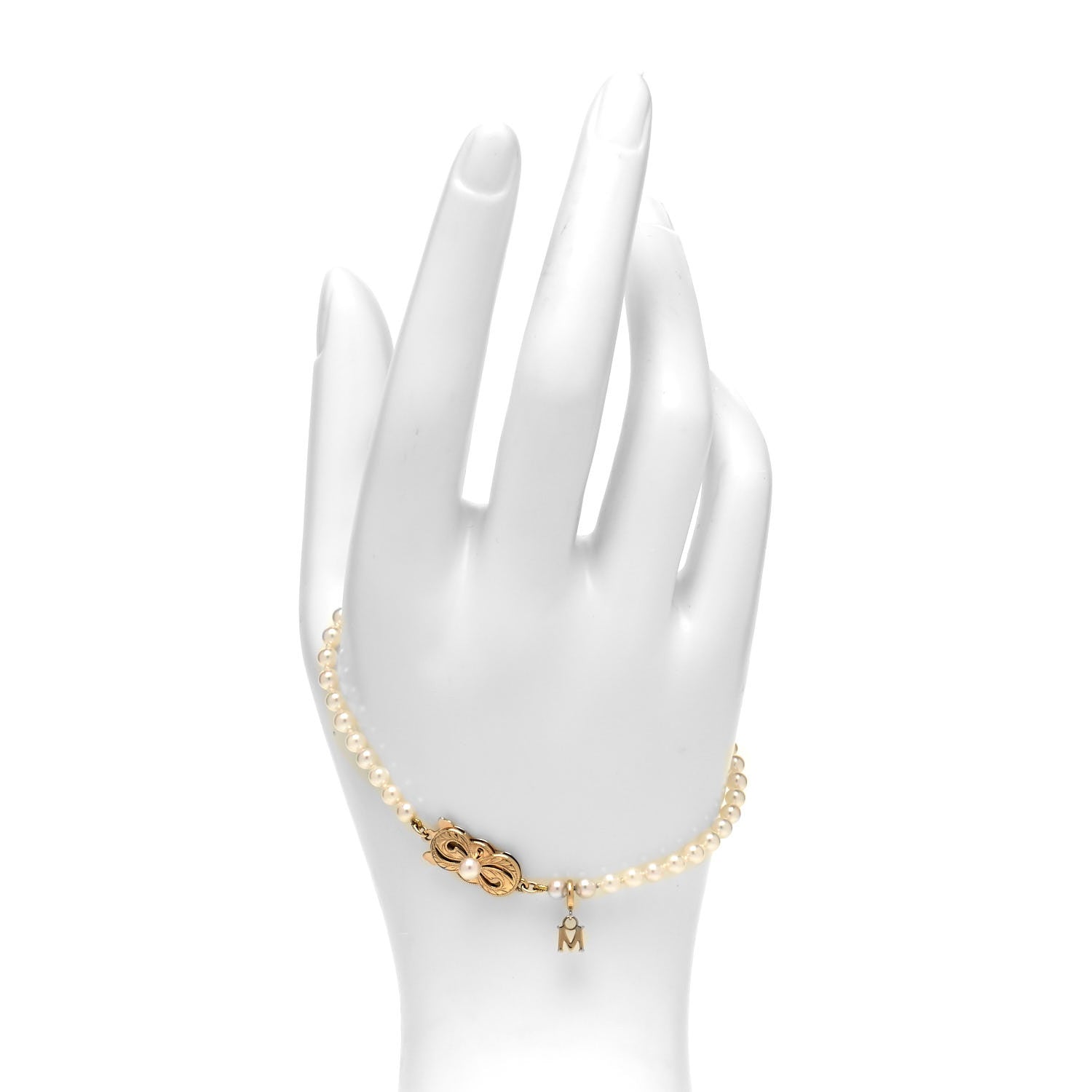 Mikimoto 18K Yellow Gold Akoya Pearl 3.5-4mm Strand Bracelet 2 of 5