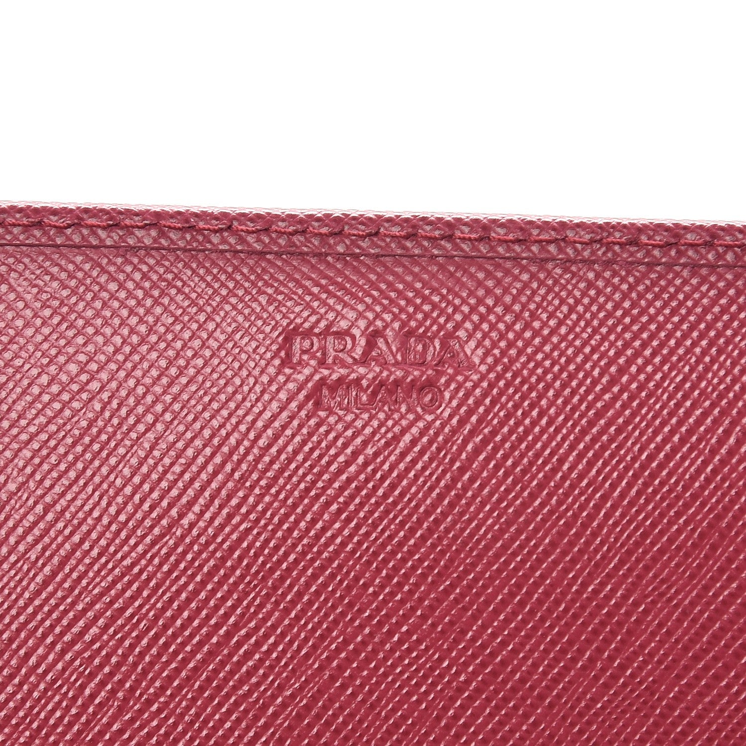 Prada Saffiano Metal Oro Chain Wallet Ibisco 6 of 8