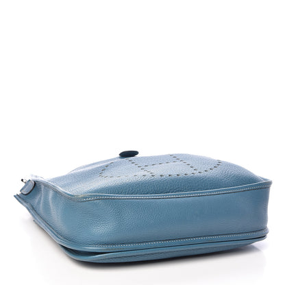 Hermes Taurillon Clemence Evelyne II PM Blue Jean 4 of 13