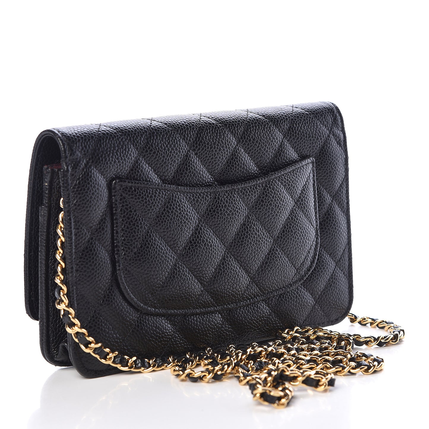 Caviar Quilted Wallet On Chain WOC Black