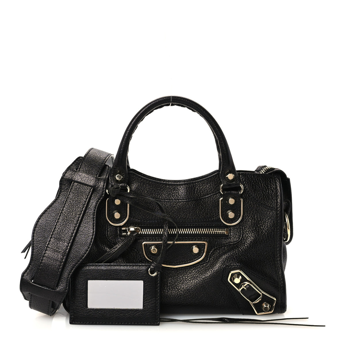 Balenciaga Chevre Gold Metallic Edge Hardware Mini City Black 3 of 11
