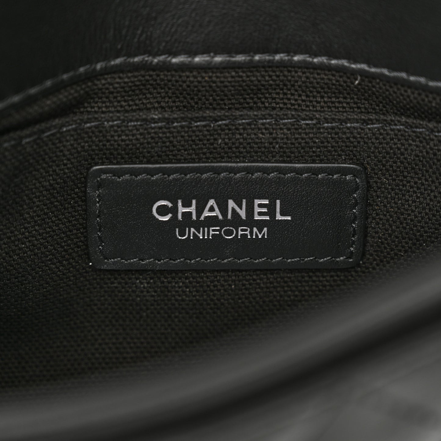 Calfskin Quilted CC Uniform Flap Belt Bag Black