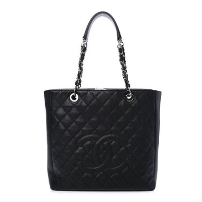 Chanel Caviar Quilted Vertical Grand Shopping Tote GST Black 1 of 4