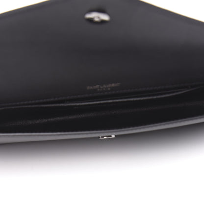 Saint Laurent Calfskin Monogram Clutch Black 5 of 9