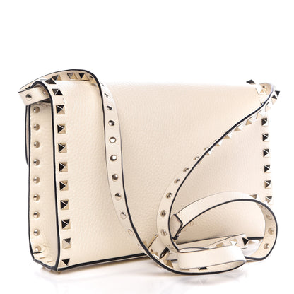 Valentino Garavani Pebbled Calfskin Medium Rockstud Flip Lock Crossbody Bag Light Ivory 3 of 6