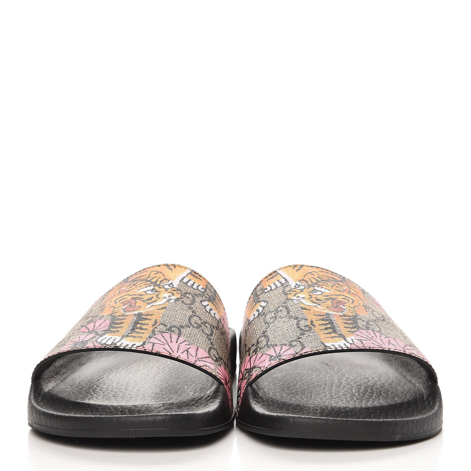 Gucci GG Supreme Monogram Bengal Slide Sandals 39 Beige Pink 2 of 8