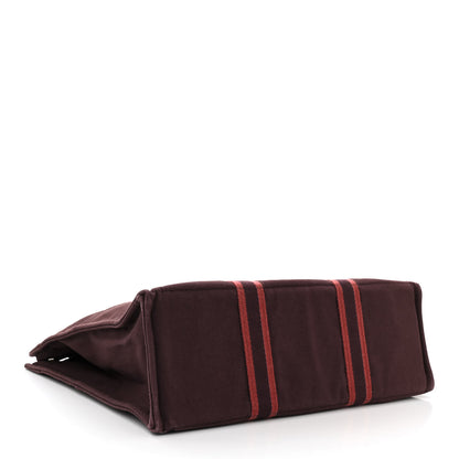 Hermes Canvas Herline GM Tote Maroon 4 of 11
