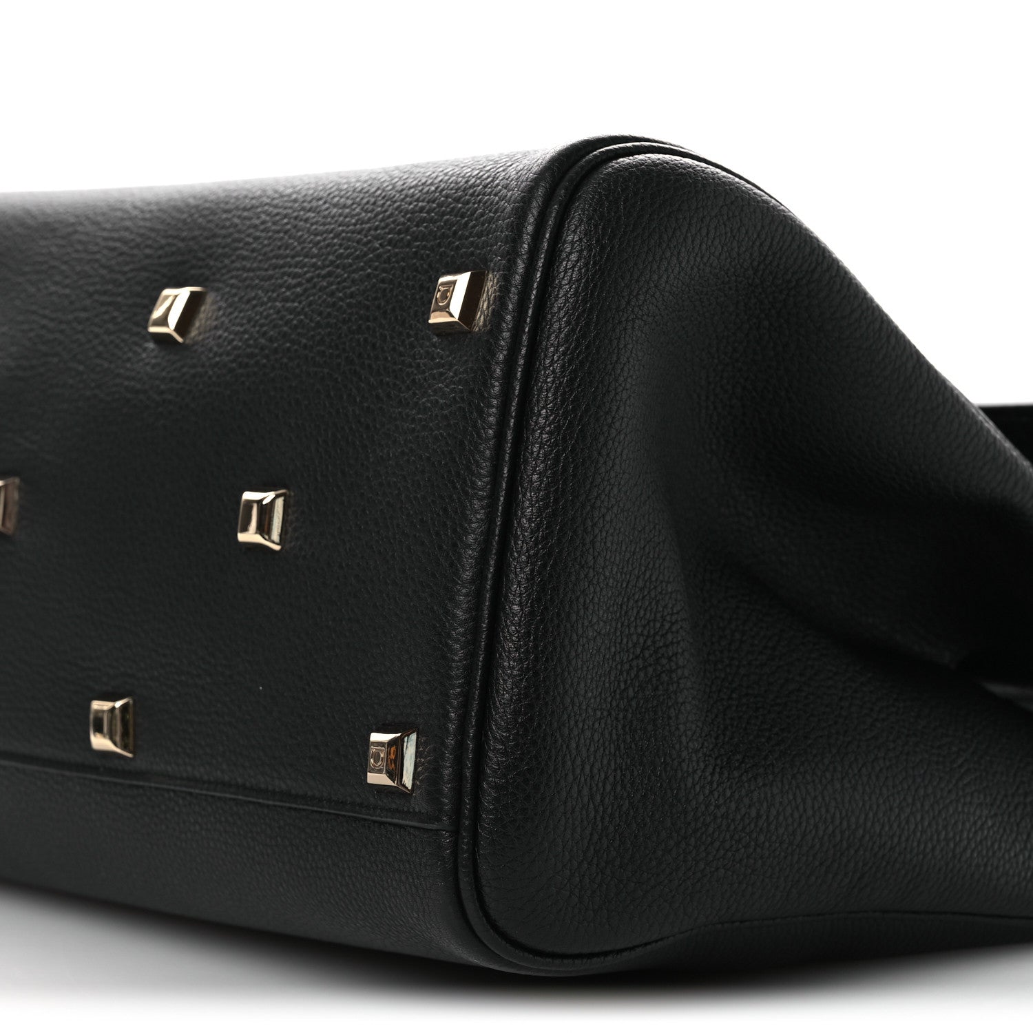 Salvatore Ferragamo Calfskin Large Studio Bag Black 9 of 10