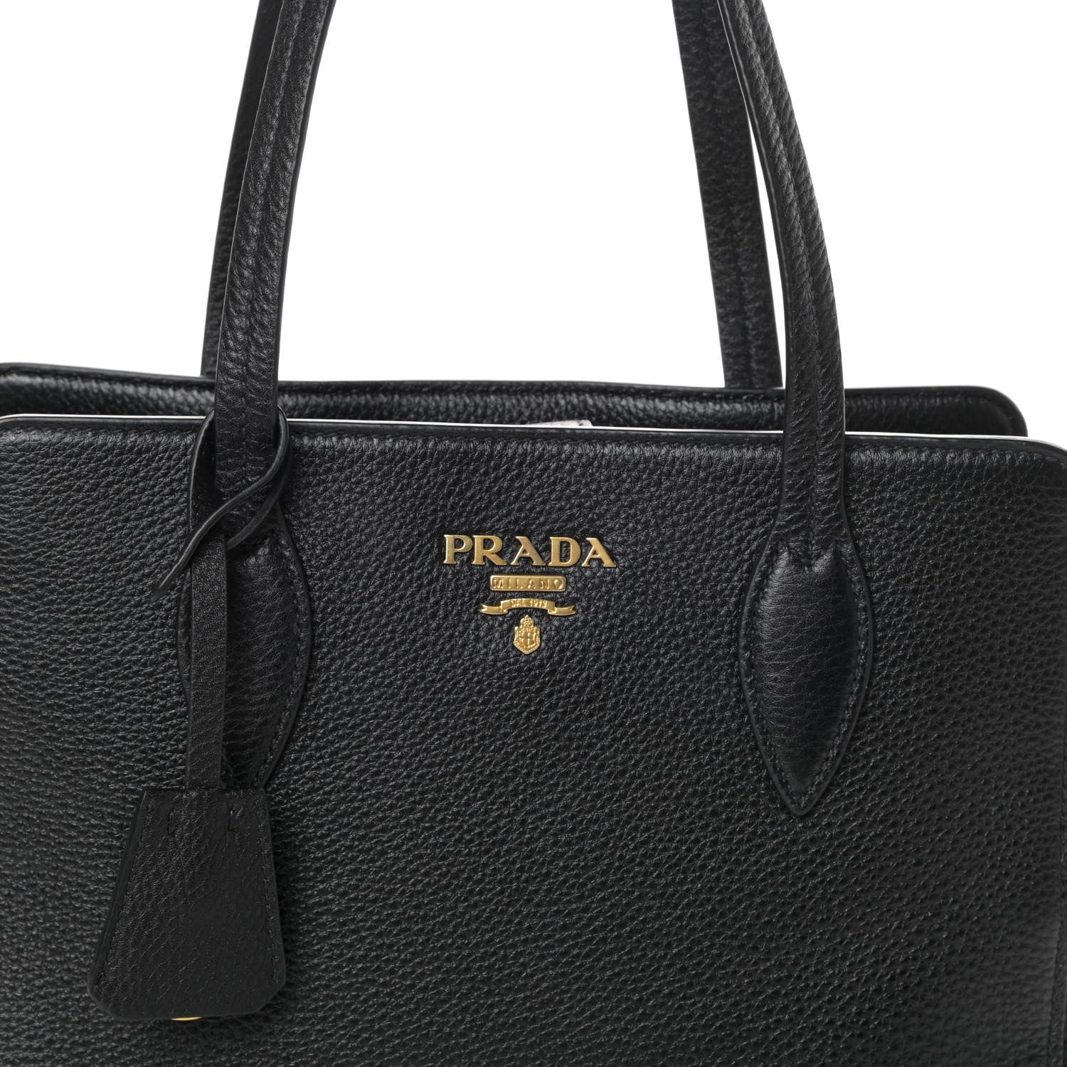 Prada Vitello Daino Shopping Tote Black 7 of 9