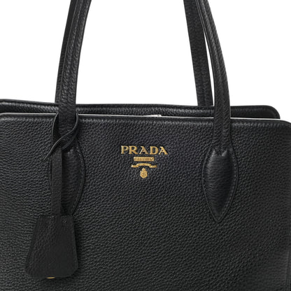 Prada Vitello Daino Shopping Tote Black 7 of 9