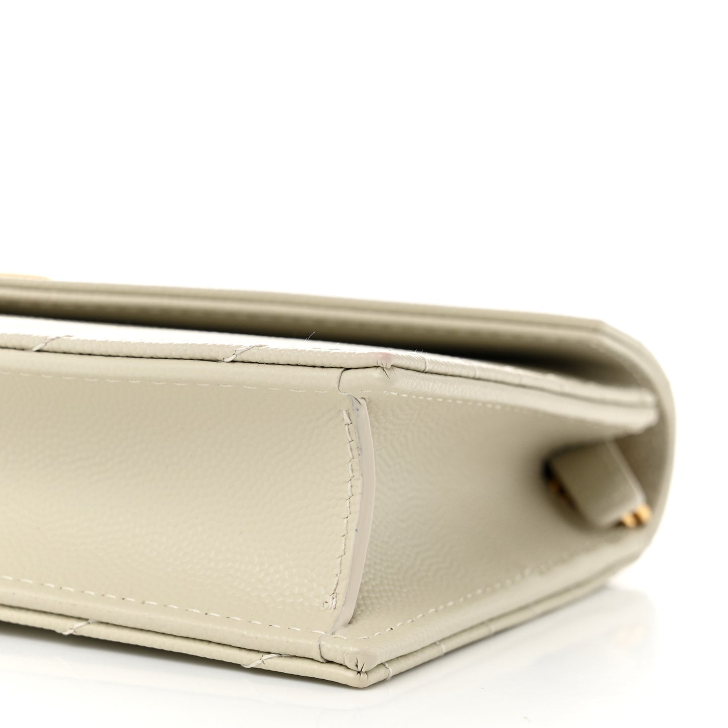 Grain De Poudre Matelasse Chevron Monogram Envelope Chain Wallet Crema Soft