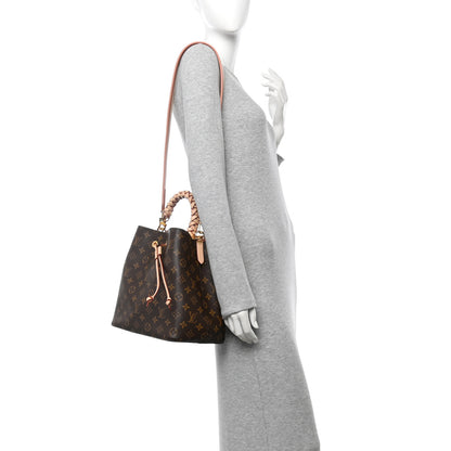 Louis Vuitton Monogram Braided Neonoe MM Peach Cream 2 of 12