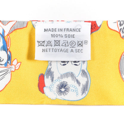 Hermes Silk Dress Code Twilly Jaune Vif Rouge White 4 of 4