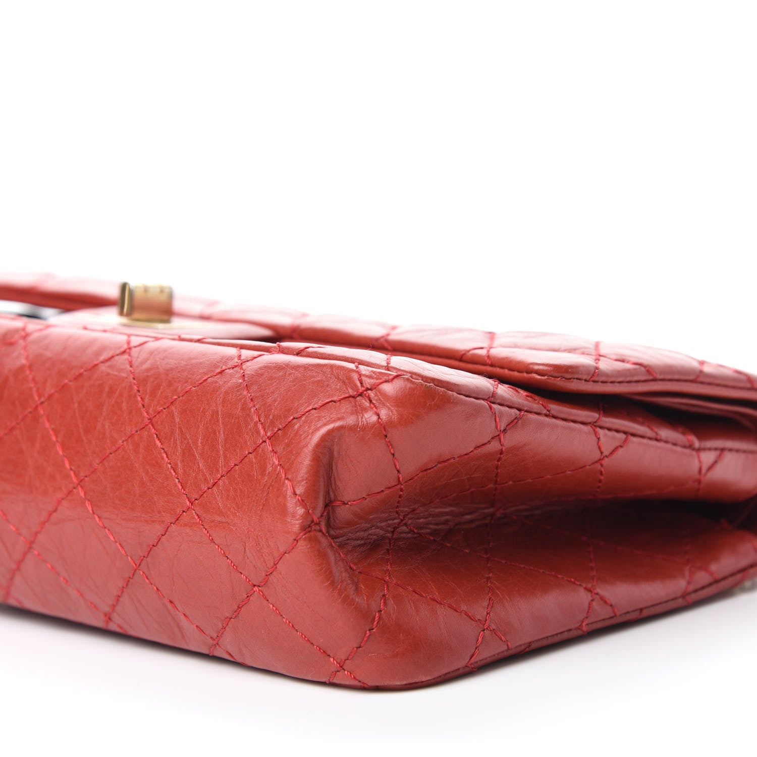 Chanel Aged Calfskin Quilted 2.55 Reissue 225 Flap Red 7 of 12