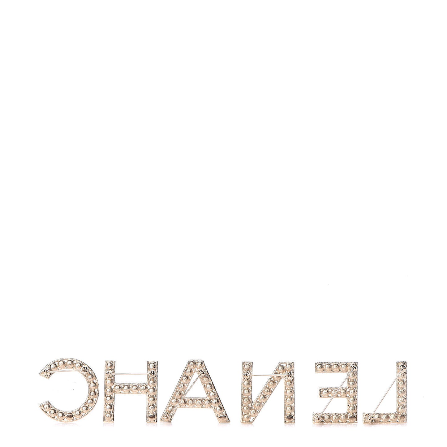 Crystal Cha-Nel Logo Brooch Set Gold