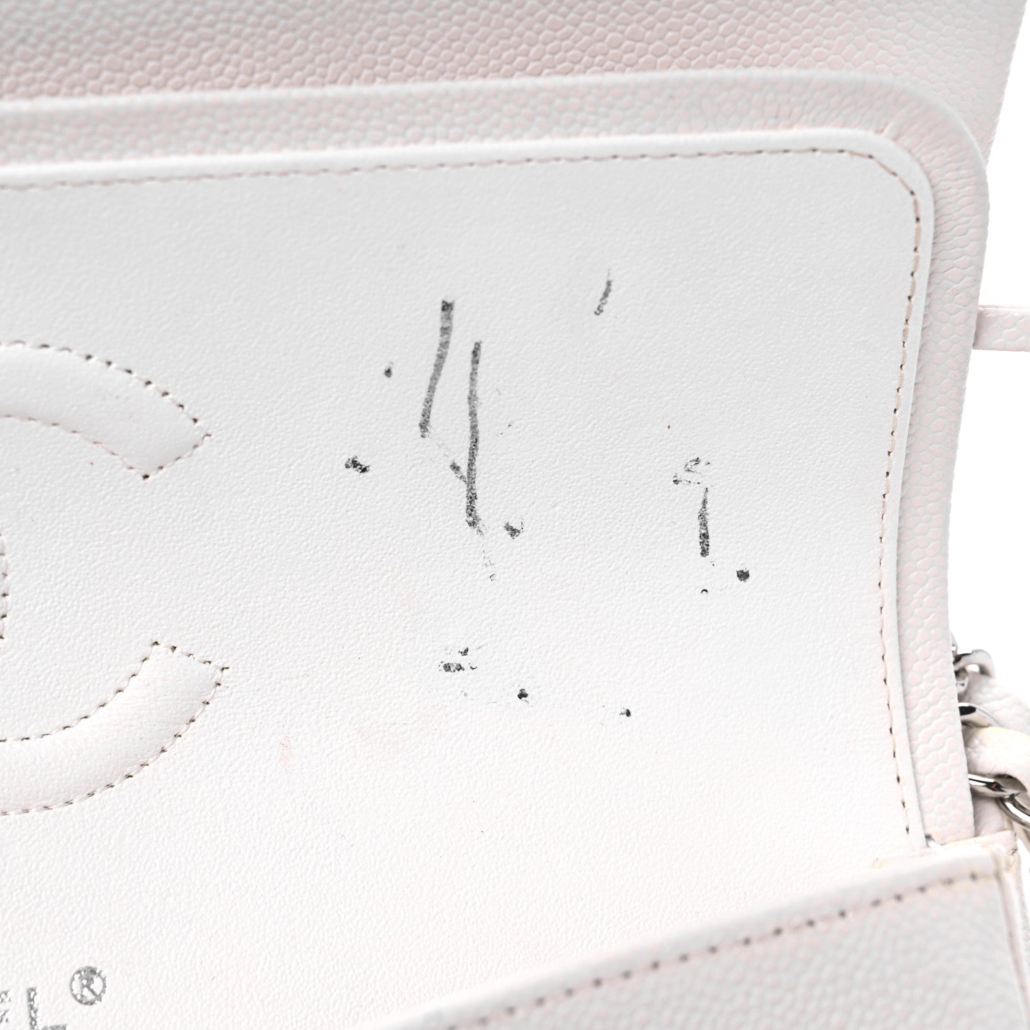 Chanel Caviar Quilted Medium Double Flap White 10 of 19