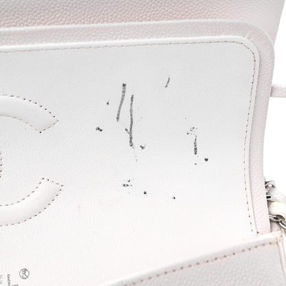 Chanel Caviar Quilted Medium Double Flap White 10 of 19