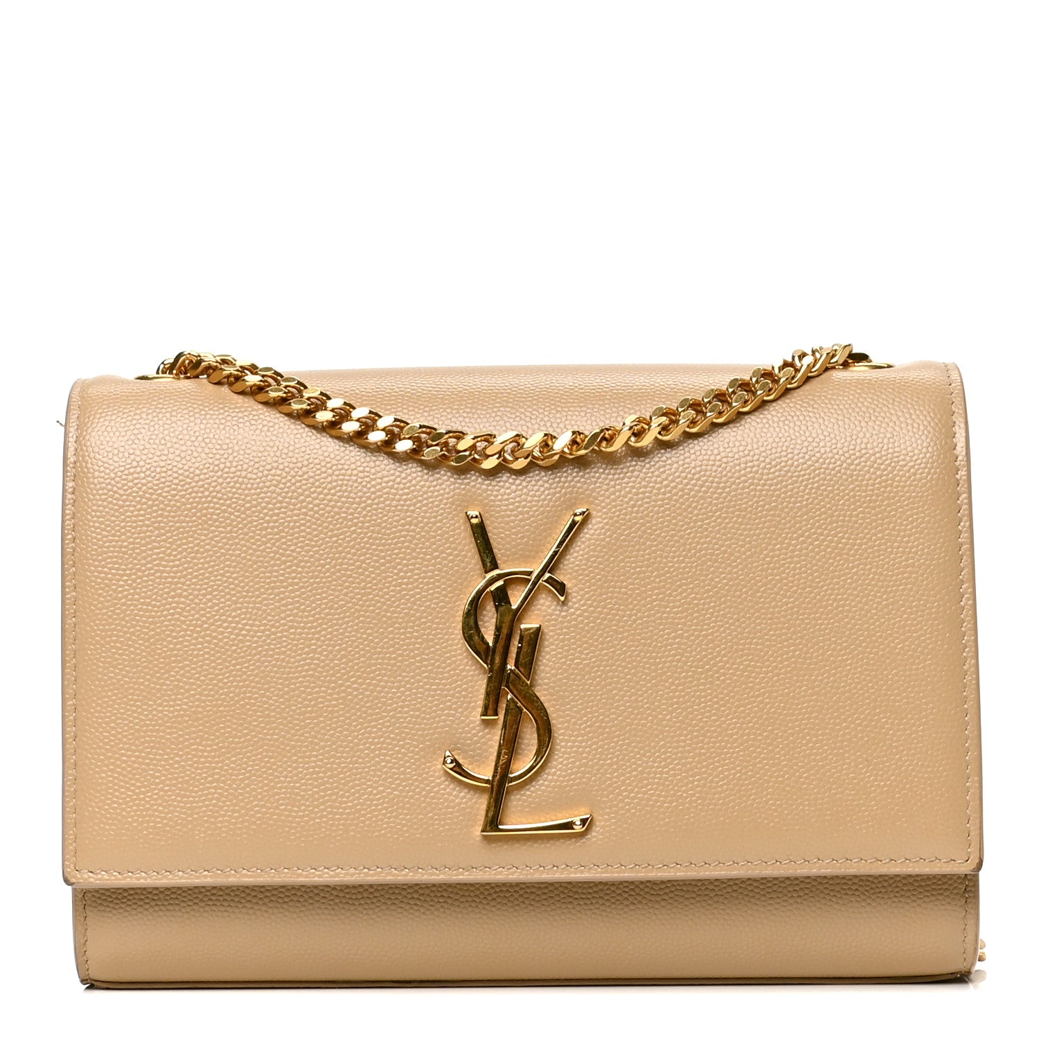 Saint Laurent Grain De Poudre Small Monogram Kate Satchel Dark Beige 1 of 4
