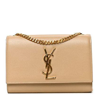 Saint Laurent Grain De Poudre Small Monogram Kate Satchel Dark Beige 1 of 4