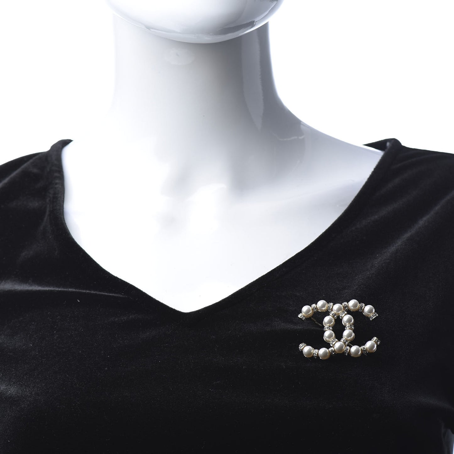 Pearl Crystal Nefertiti CC Brooch Gold