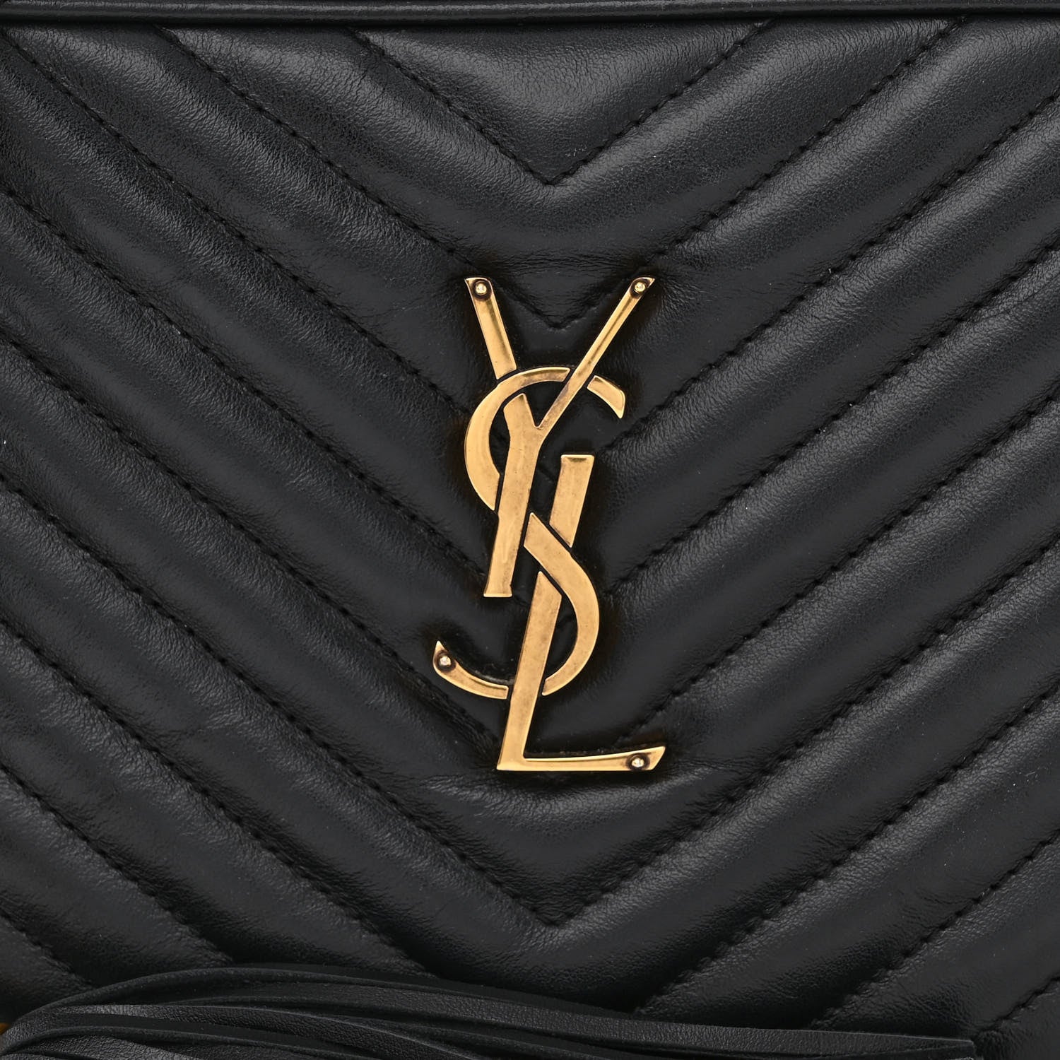 Saint Laurent Calfskin Matelasse Monogram Lou Camera Bag Black 8 of 14