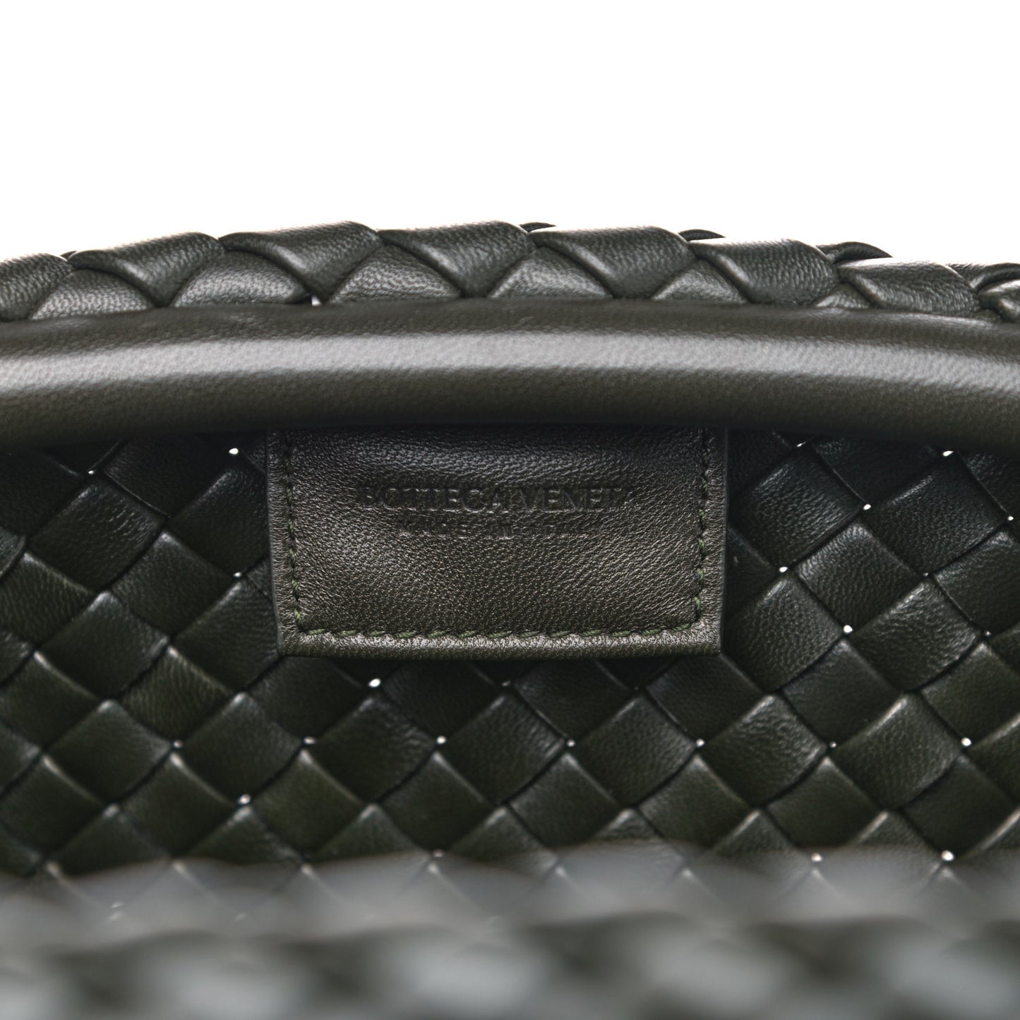 Nappa Intrecciato Padded Clutch Green