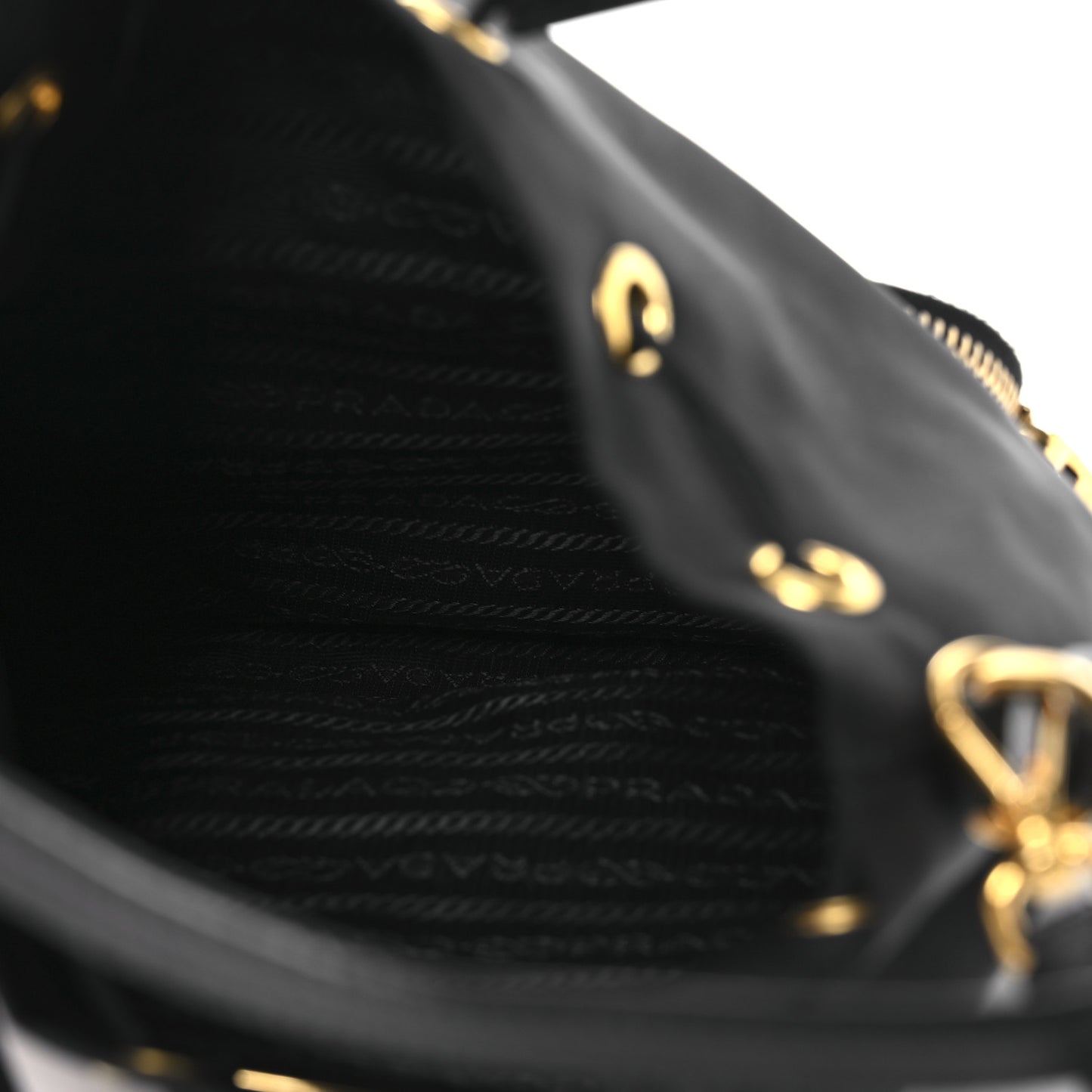 Saffiano Tessuto Nylon Mini Bucket Crossbody Bag Black