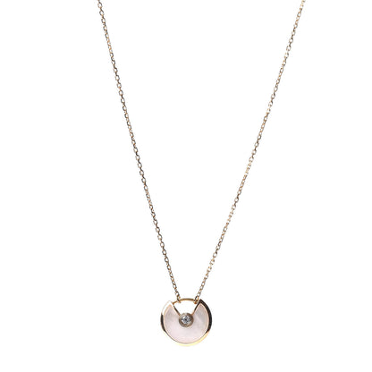 Cartier 18K Yellow Gold Diamond Mother of Pearl XS Amulette de Cartier Pendant Necklace 1 of 4