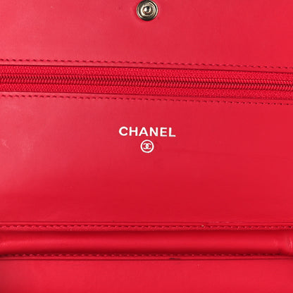 Chanel Caviar Timeless CC Wallet On Chain WOC Red 6 of 10