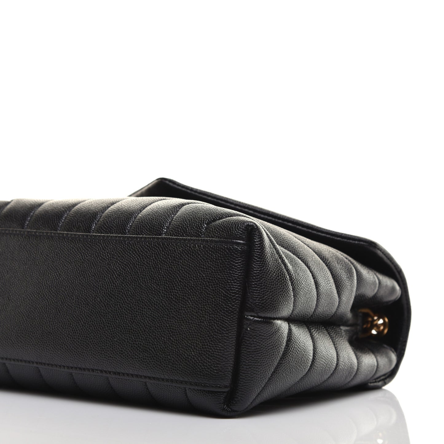 Grain de Poudre Calfskin Y Quilted Monogram Small Loulou Chain Satchel Black