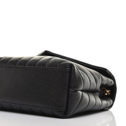 Saint Laurent Grain de Poudre Calfskin Y Quilted Monogram Small Loulou Chain Satchel Black 8 of 8