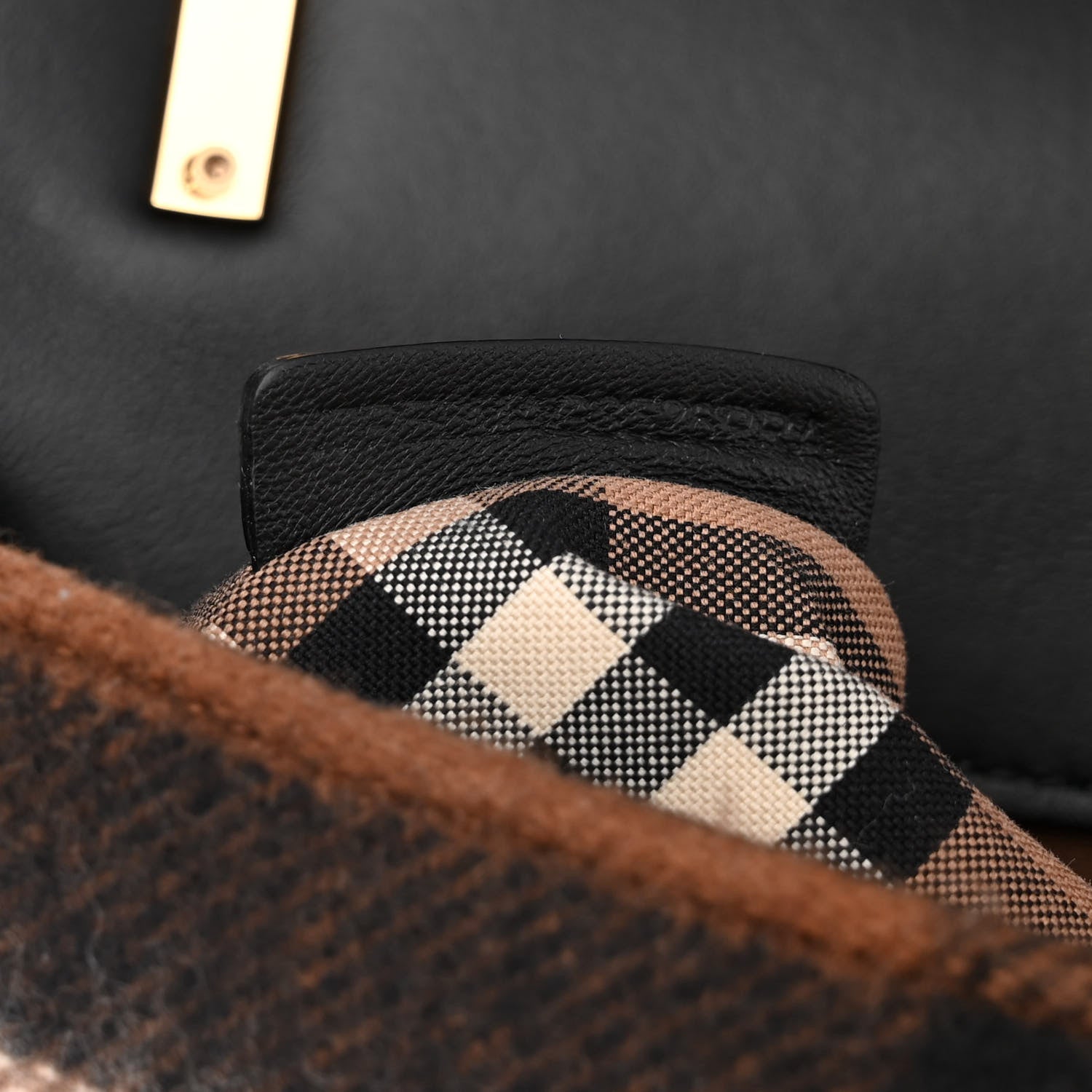 Burberry Check Cashmere Small Lola Bag Black 6 of 10