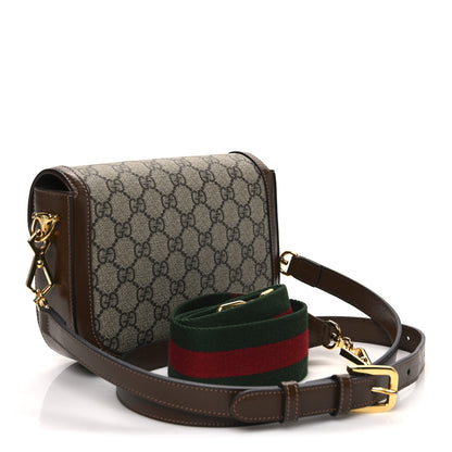 Gucci GG Supreme Monogram Web Mini Horsebit 1955 Shoulder Bag Beige Brown Sugar 3 of 10