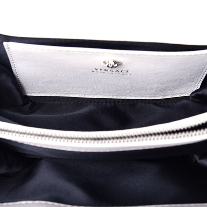 Versace Croc Stamped Patent Palazzo Sultan Shoulder Bag White 5 of 8