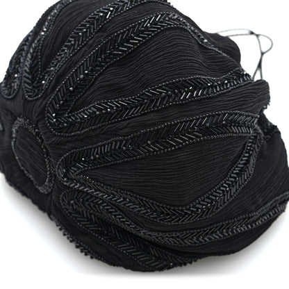 Saint Laurent Chiffon Silk Crepe Beaded Pochon Broderie Bag Black 16 of 16